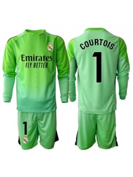 Real Madrid Thibaut Courtois #1 Golmanski Dječji Gostujuci Dres kompleti 2025-26 Dugim Rukavima (+ kratke hlače)